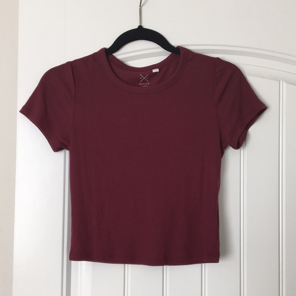 PacSun Tops - PacSun Maroon Ribbed Crop Top
